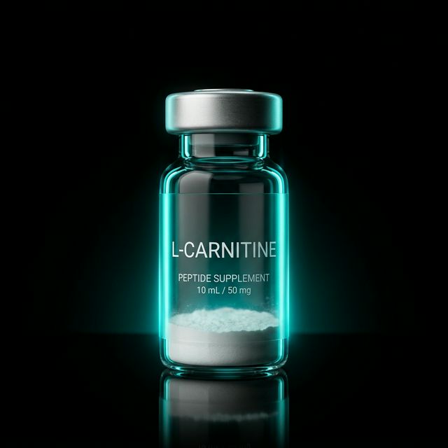Premium peptide vial with teal glow
